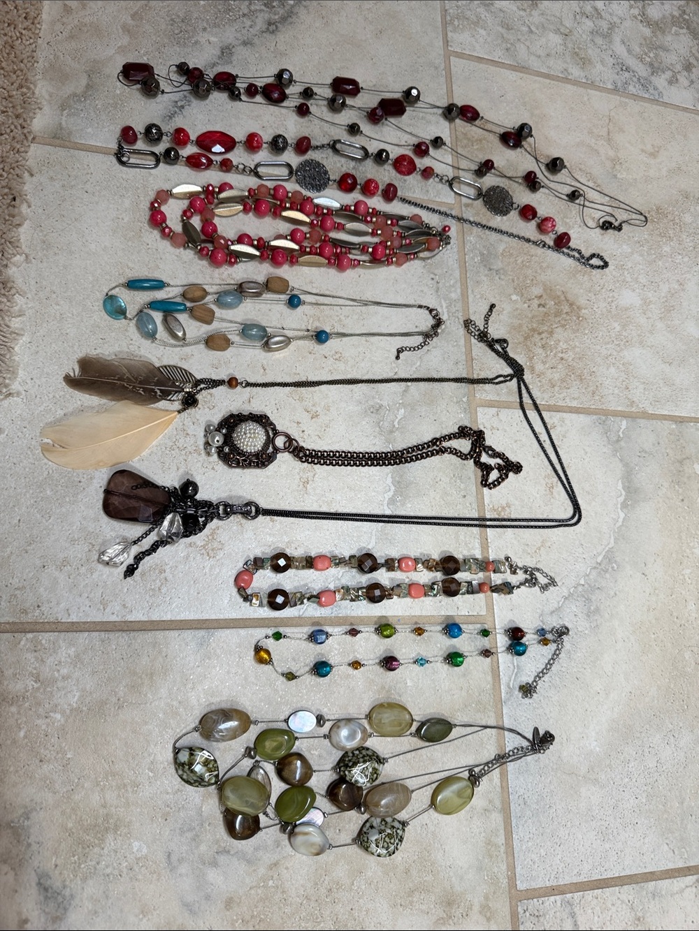 Mixed Women’s Multi-Color Beaded Necklace Set - Unbranded
